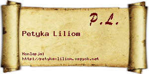 Petyka Liliom névjegykártya